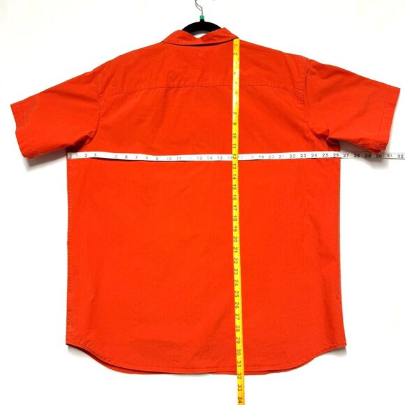 Columbia Mens Sportswear Button-Up Short Sleeve Shirt XL Orange Excellent - Picture 4 of 8